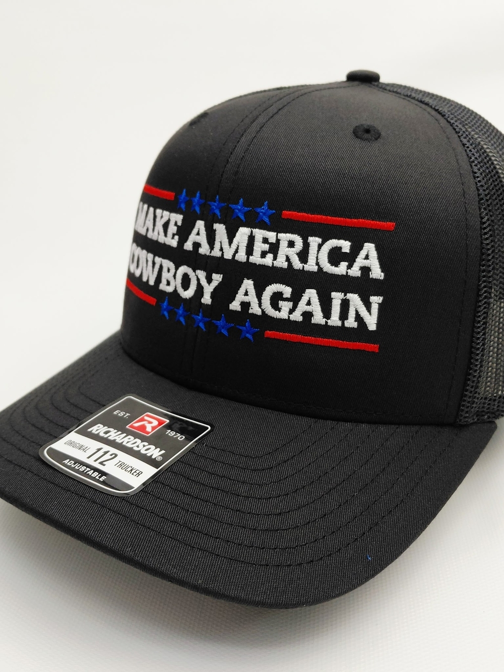 Richardson Black 'Make America Cowboy Again' Trucker Hat